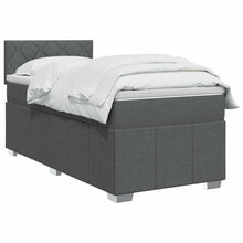 Boxspringbed met matras Donkergrijs 100 x 200 cm Stof