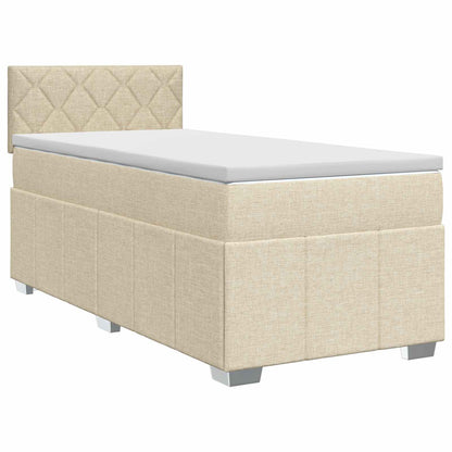 Boxspringbed met matras Crèmekleurig 100 x 200 cm Stof