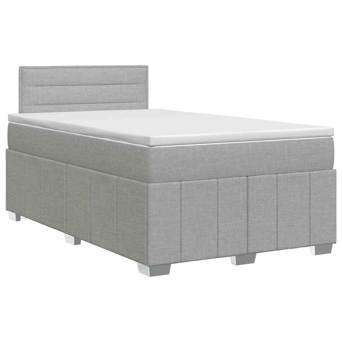 Boxspringbed met matras Lichtgrijs 120 x 190 cm Stof