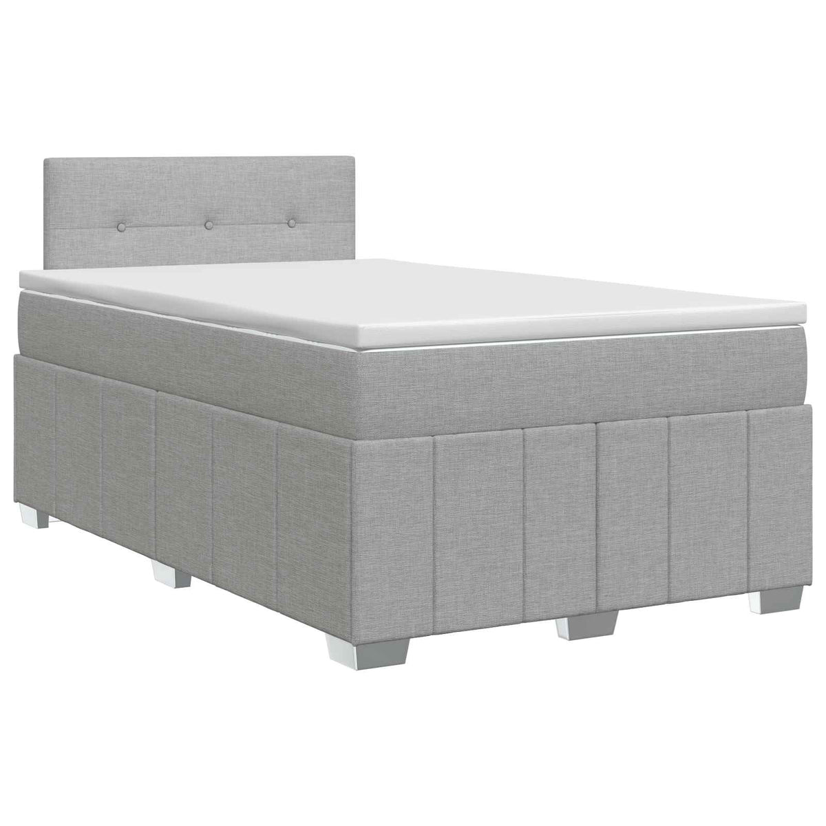 Boxspringbed met matras Lichtgrijs 120 x 190 cm Stof