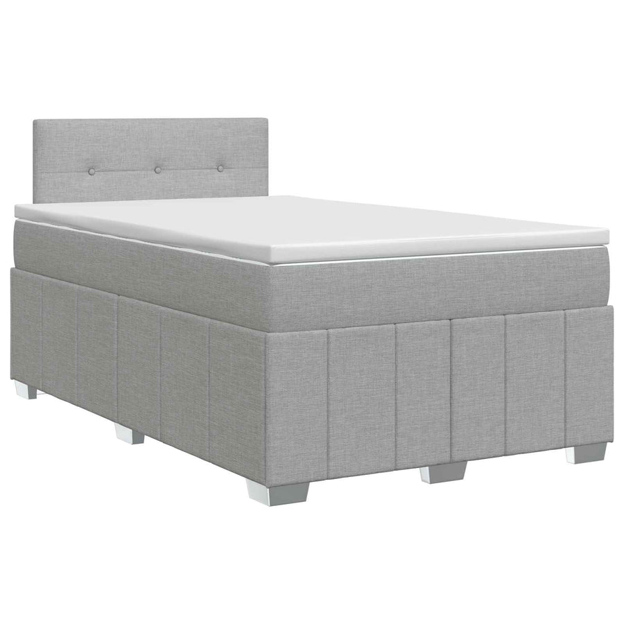 Boxspringbed met matras Lichtgrijs 120 x 190 cm Stof