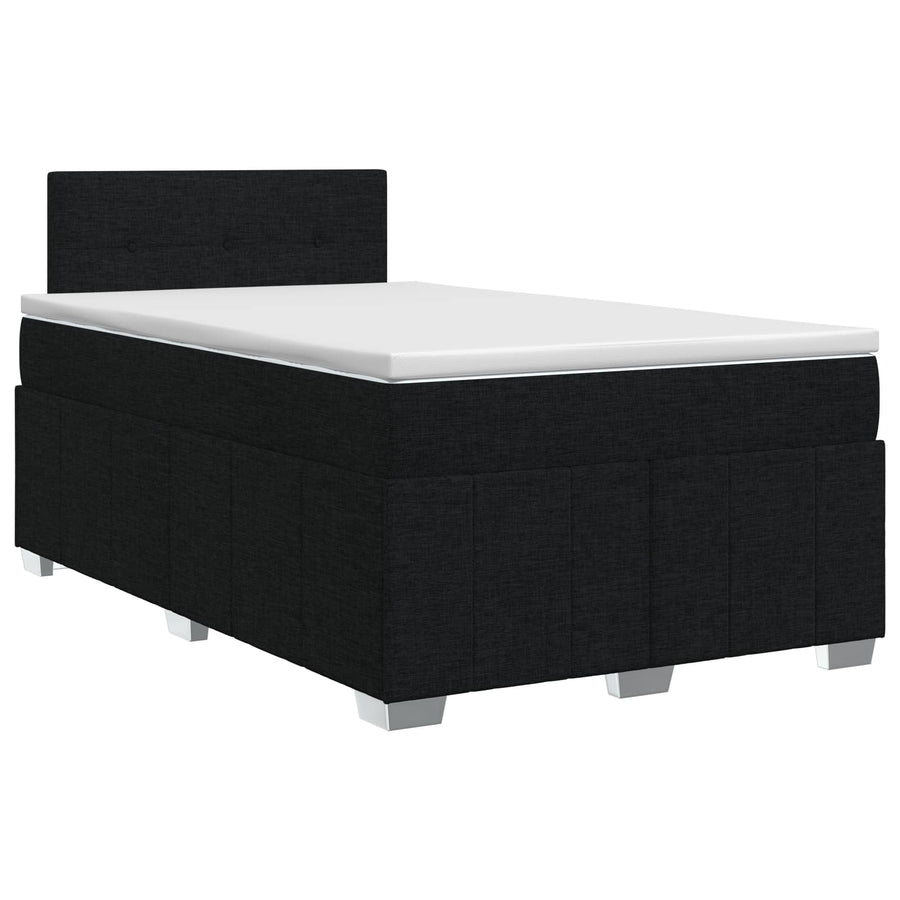 Boxspringbed met matras met hoofdeinde Zwart 120 x 190 cm Stof