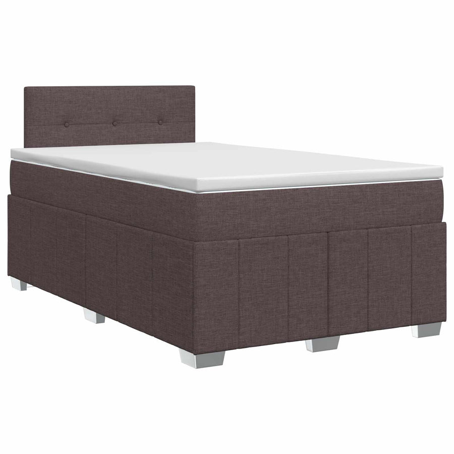 Boxspringbed met matras Donkerbruin 120 x 190 cm Stof