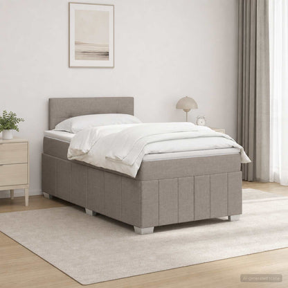 Boxspringbed met matras met hoofdeinde Taupe 120 x 200 cm Stof