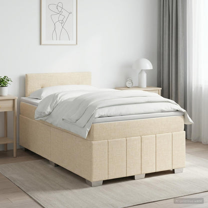 Boxspringbed met matras Crèmekleurig 120 x 200 cm Stof