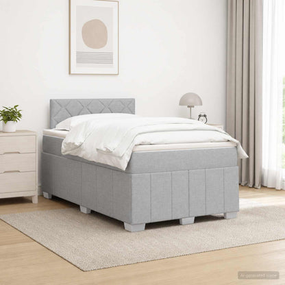 Boxspringbed met matras Lichtgrijs 120 x 190 cm Stof