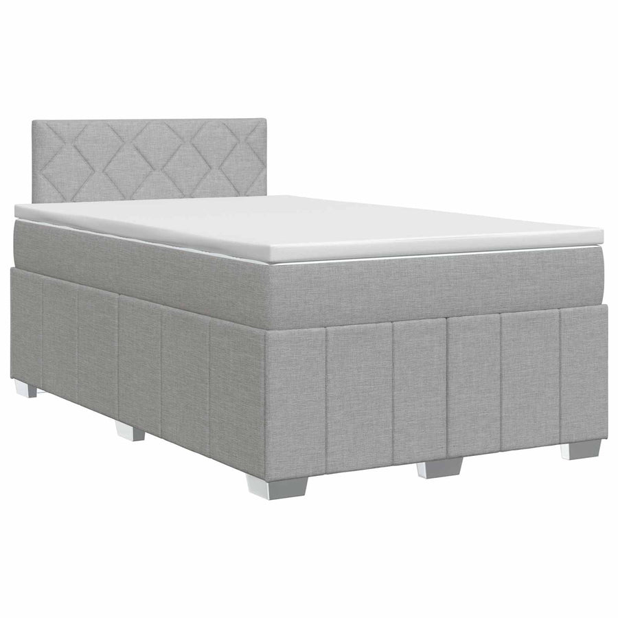 Boxspringbed met matras Lichtgrijs 120 x 190 cm Stof