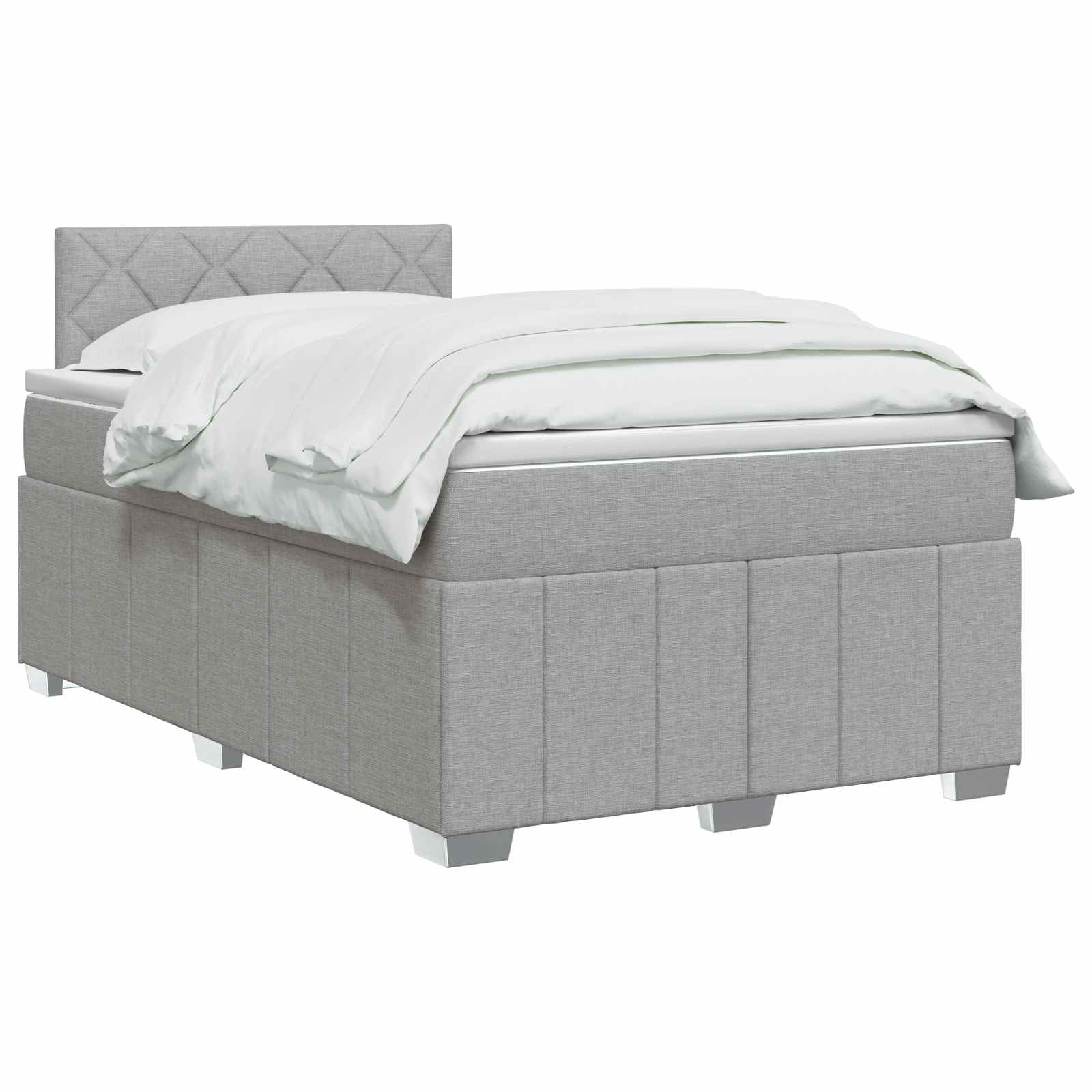 Boxspringbed met matras Lichtgrijs 120 x 190 cm Stof