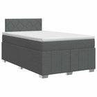Boxspringbed met matras 120 x 190 cm donkergrijs stof