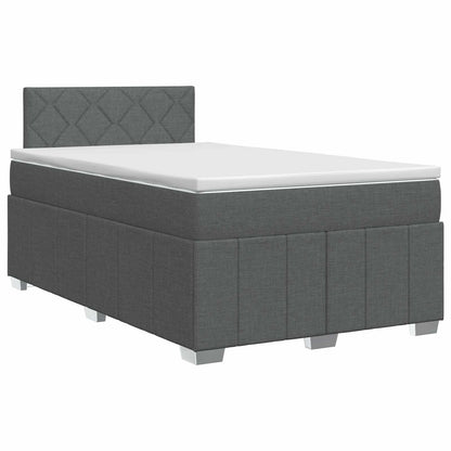 Boxspringbed met matras Donkergrijs 120 x 190 cm Stof