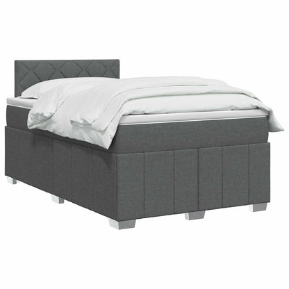 Boxspringbed met matras Donkergrijs 120 x 190 cm Stof