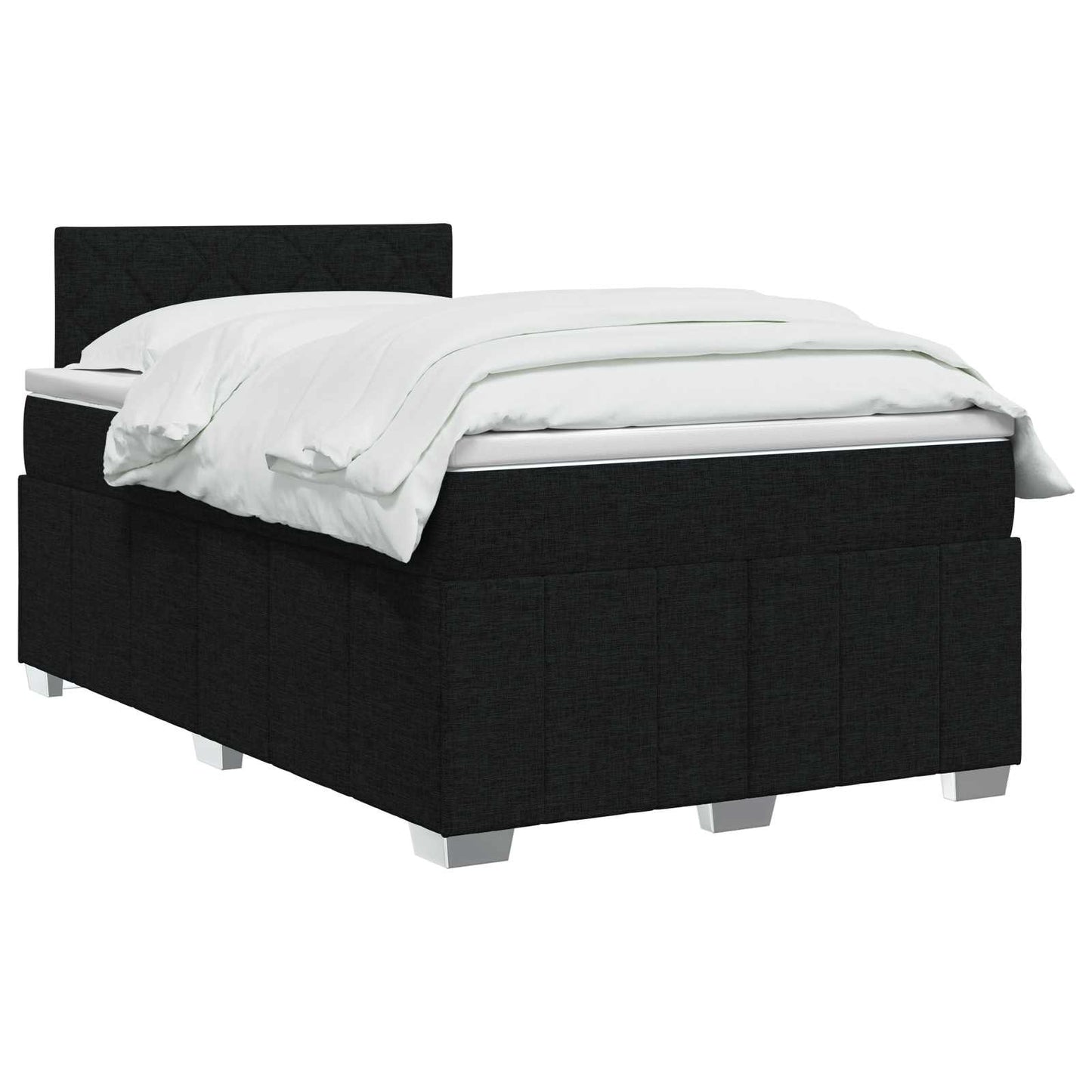 Boxspringbed met matras met hoofdeinde Zwart 120 x 190 cm Stof