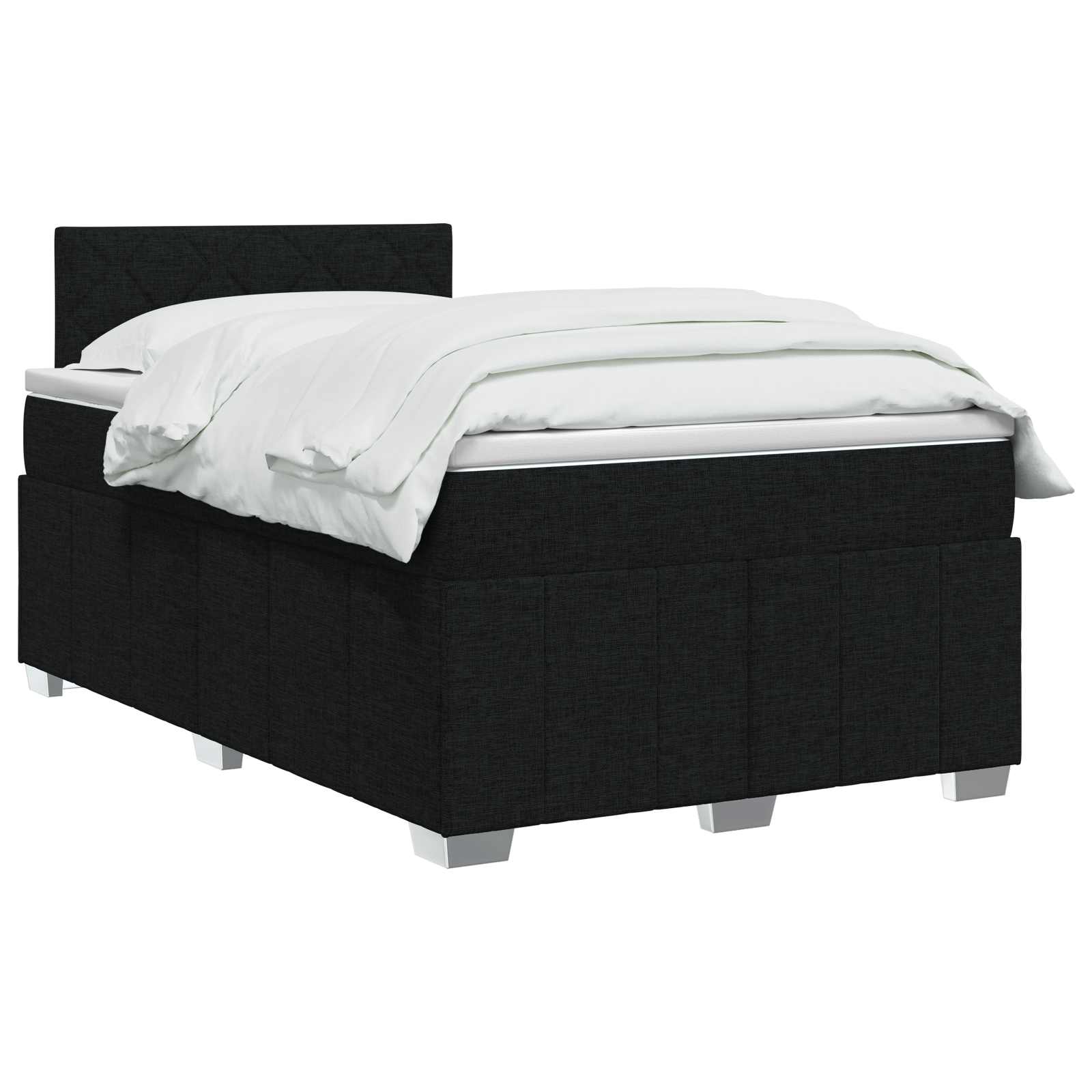 Boxspringbed met matras met hoofdeinde Zwart 120 x 190 cm Stof