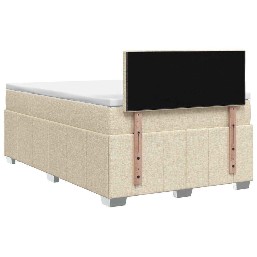 Boxspringbed met matras Crèmekleurig 120 x 190 cm Stof