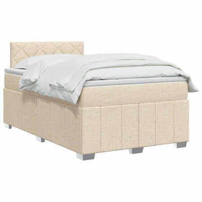 Boxspringbed met matras Crèmekleurig 120 x 190 cm Stof