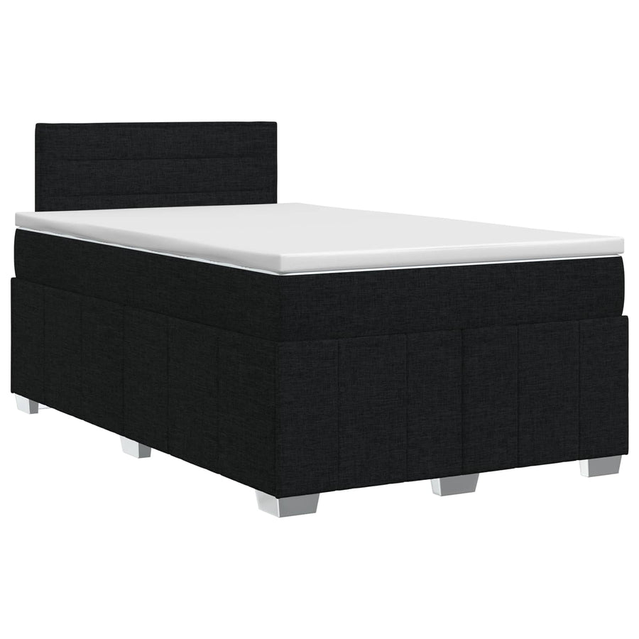 Boxspringbed met matras met hoofdeinde Zwart 120 x 200 cm Stof