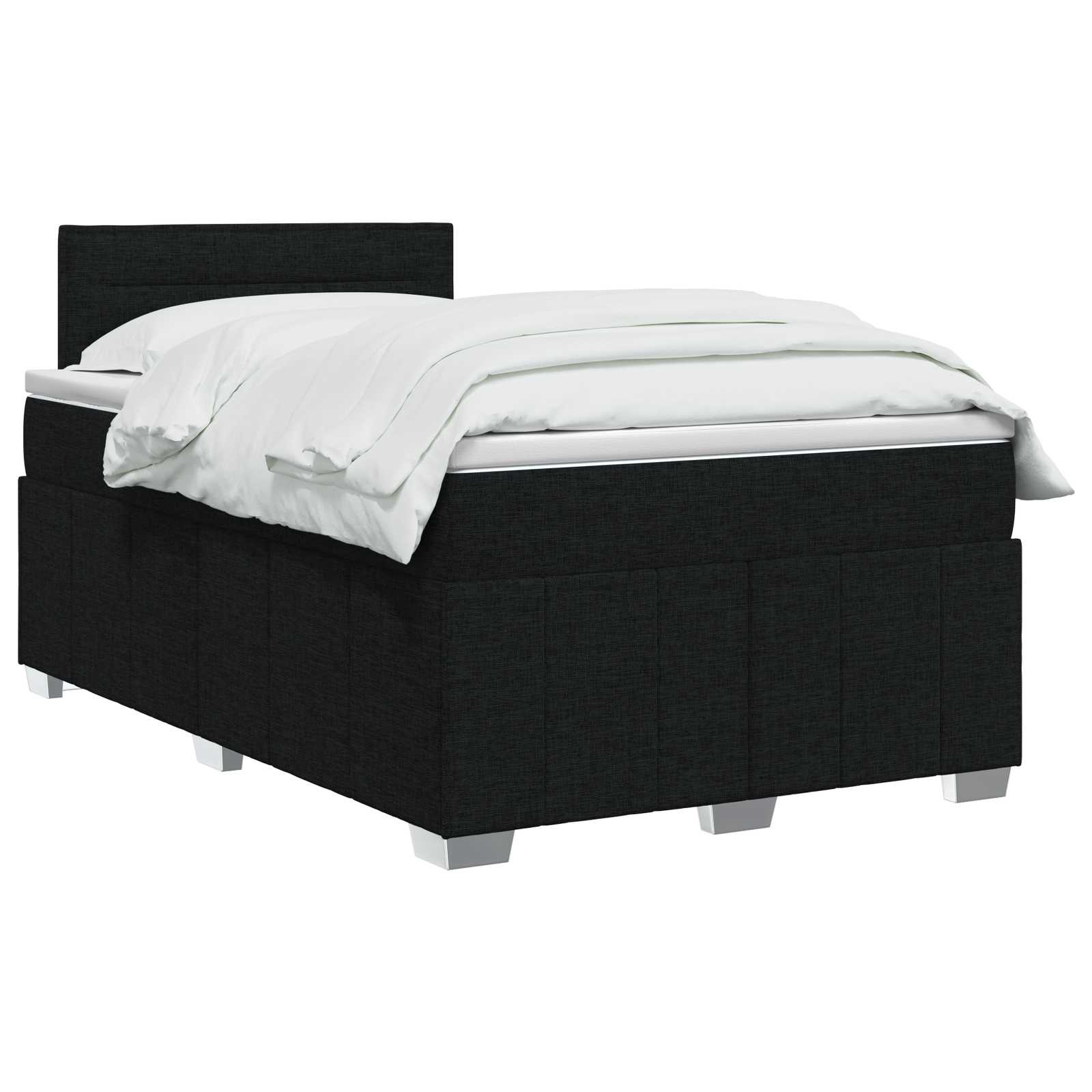 Boxspringbed met matras met hoofdeinde Zwart 120 x 200 cm Stof