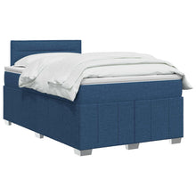 Boxspringbed met matras met hoofdeinde Blauw 120 x 200 cm Stof
