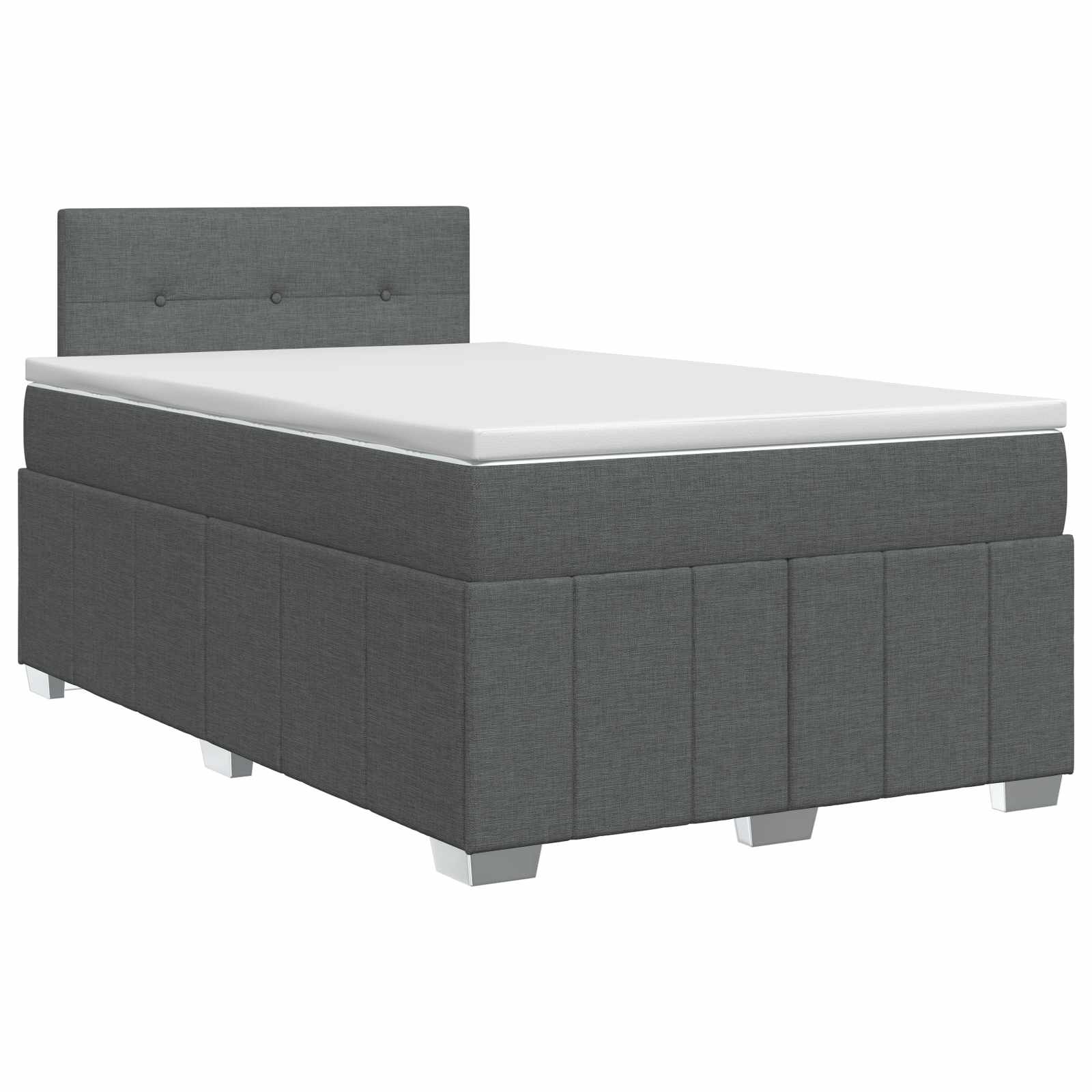 Boxspringbed met matras Donkergrijs 120 x 200 cm Stof