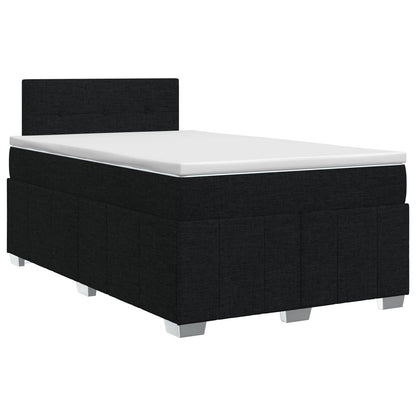 Boxspringbed met matras met hoofdeinde Zwart 120 x 200 cm Stof