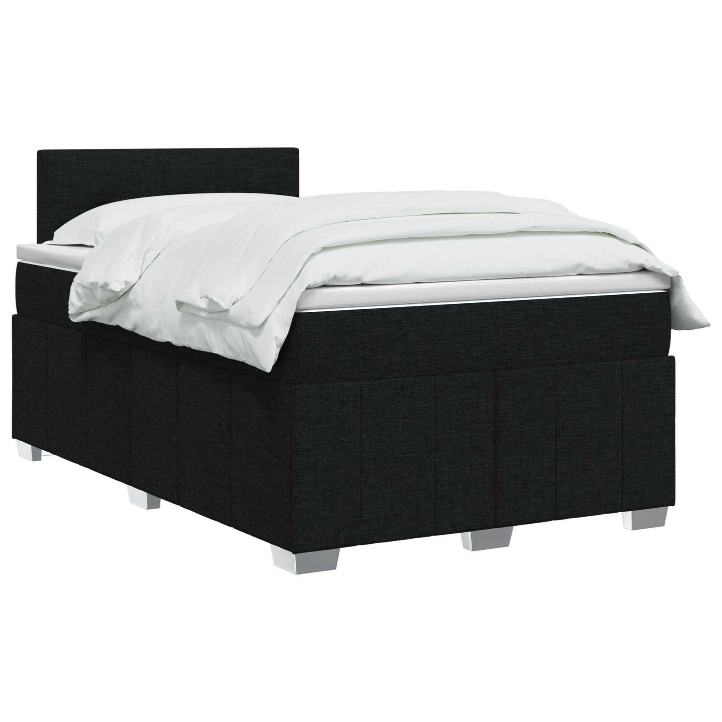 Boxspringbed met matras met hoofdeinde Zwart 120 x 200 cm Stof
