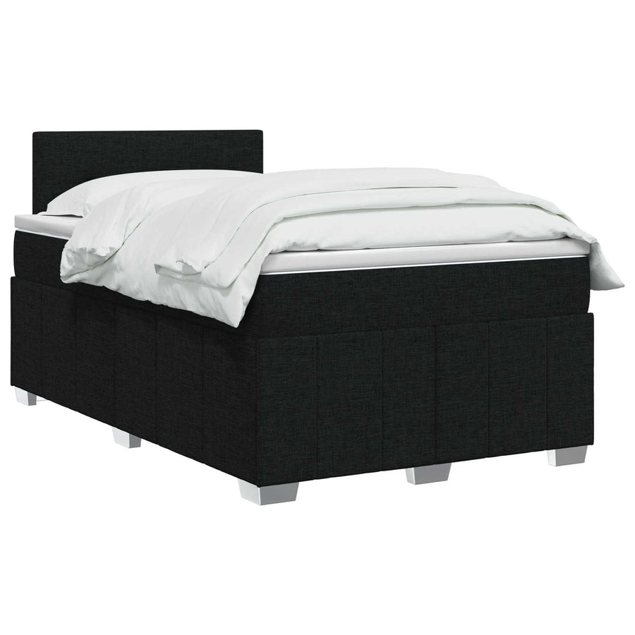 Boxspringbed met matras met hoofdeinde Zwart 120 x 200 cm Stof