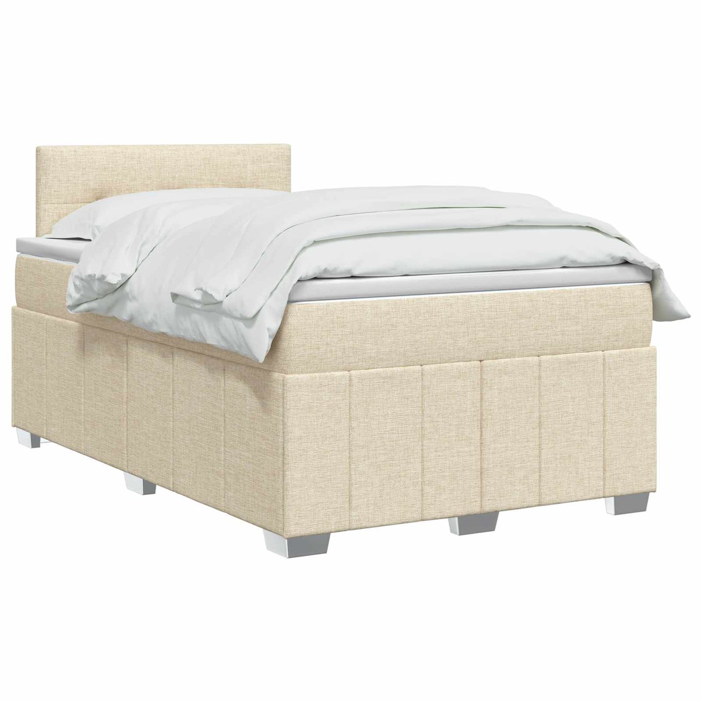 Boxspringbed met matras Crèmekleurig 120 x 200 cm Stof