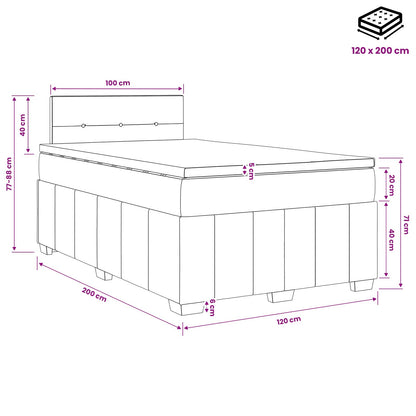 Boxspringbed met matras met hoofdeinde Blauw 120 x 200 cm Stof