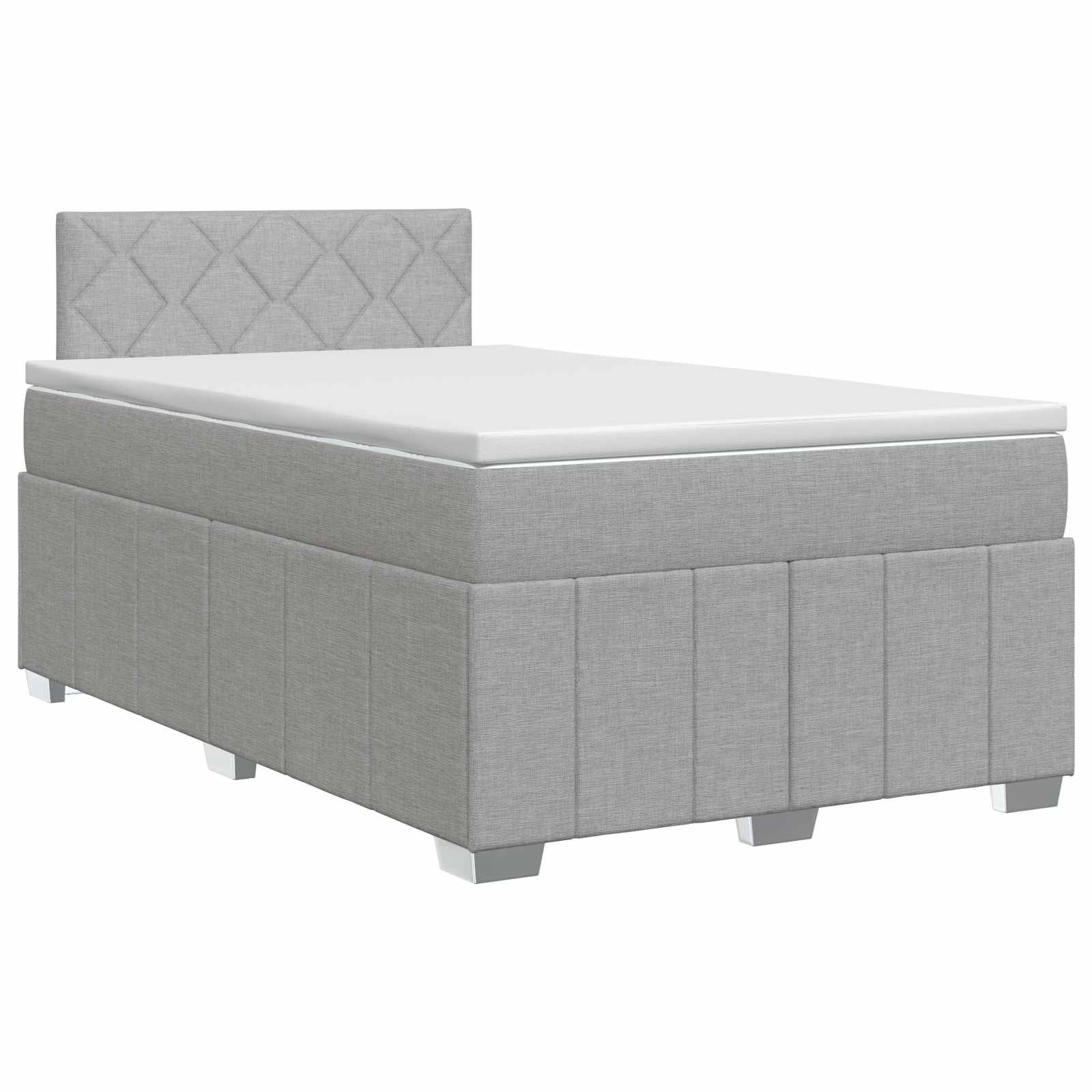Boxspringbed met matras Lichtgrijs 120 x 200 cm Stof
