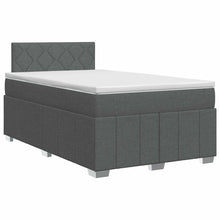 Boxspringbed met matras Donkergrijs 120 x 200 cm Stof