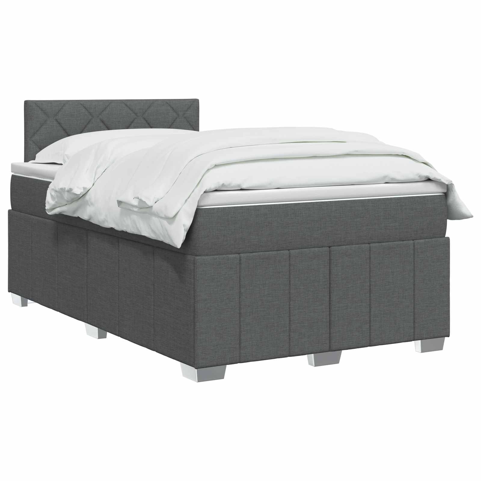 Boxspringbed met matras Donkergrijs 120 x 200 cm Stof