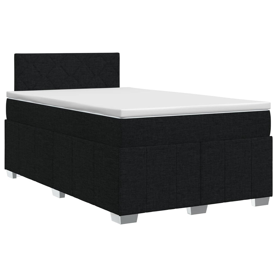 Boxspringbed met matras met hoofdeinde Zwart 120 x 200 cm Stof