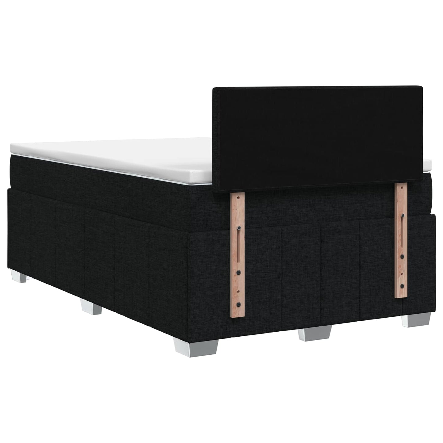 Boxspringbed met matras met hoofdeinde Zwart 120 x 200 cm Stof