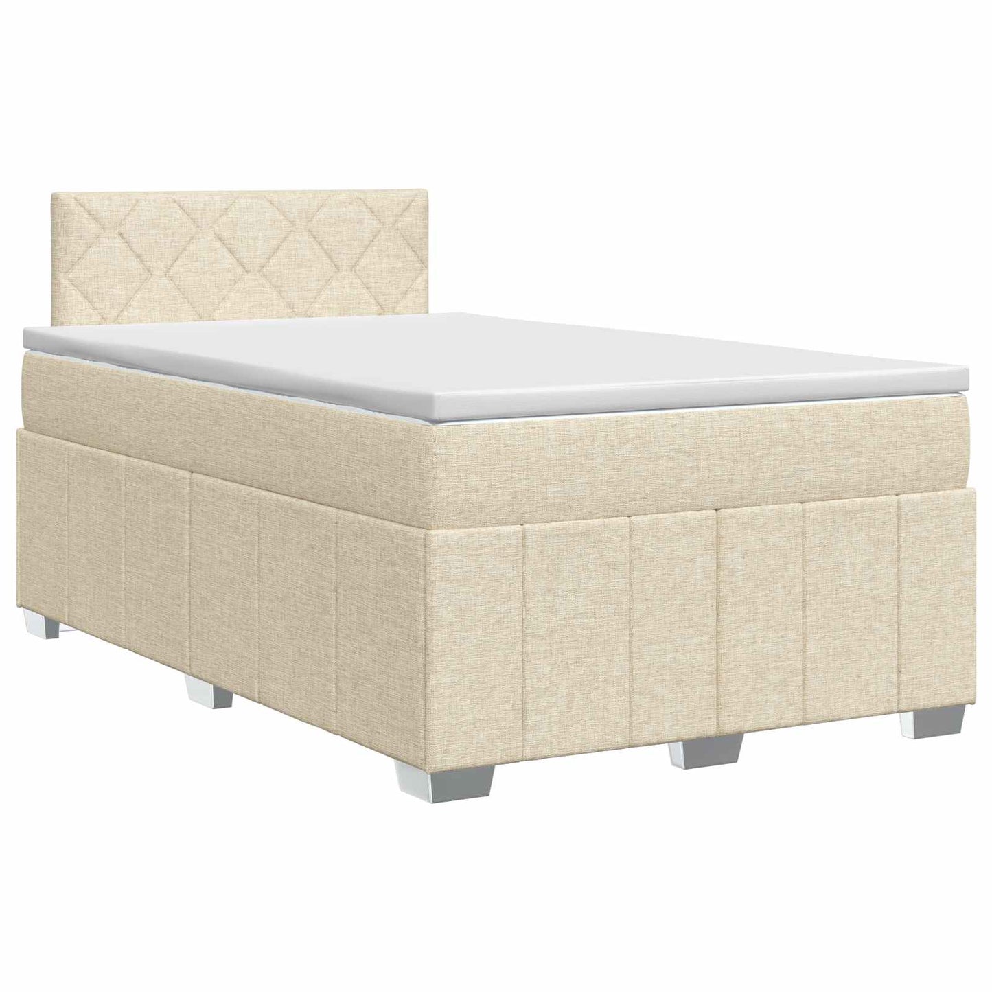 Boxspringbed met matras Crèmekleurig 120 x 200 cm Stof