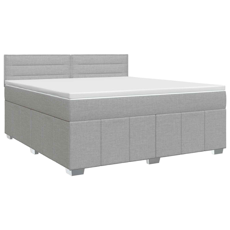 Boxspringbed met matras Lichtgrijs 140 x 190 cm Stof