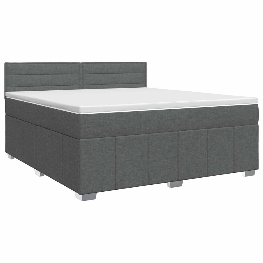 Boxspringbed met matras Donkergrijs 140 x 190 cm Stof