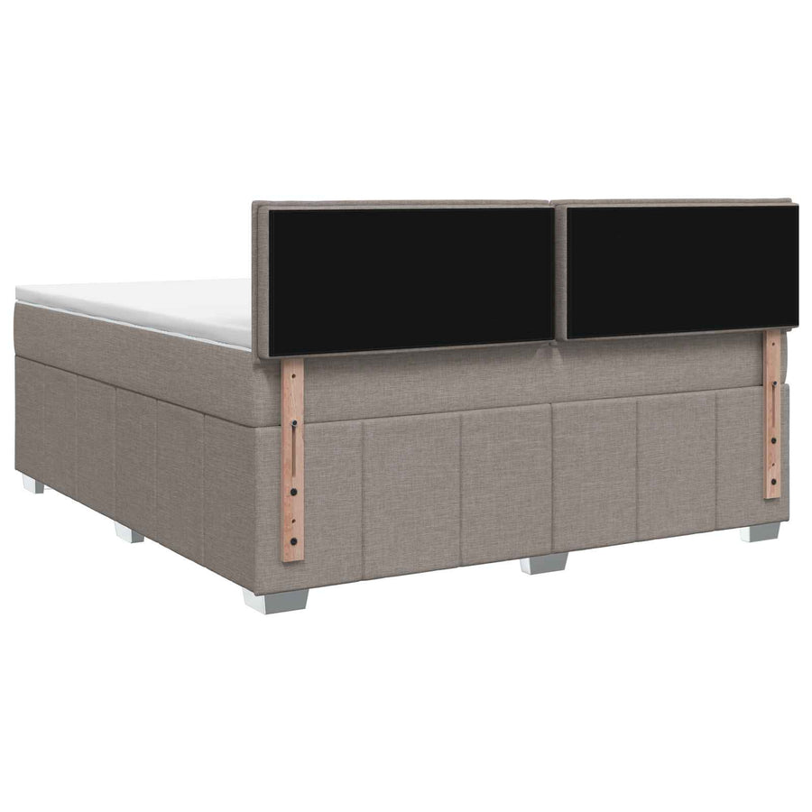 Boxspringbed met matras met hoofdeinde Taupe 140 x 190 cm Stof