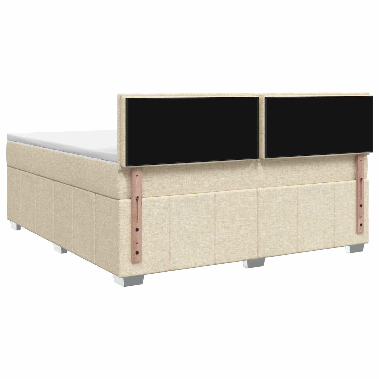 Boxspringbed met matras Crèmekleurig 140 x 190 cm Stof