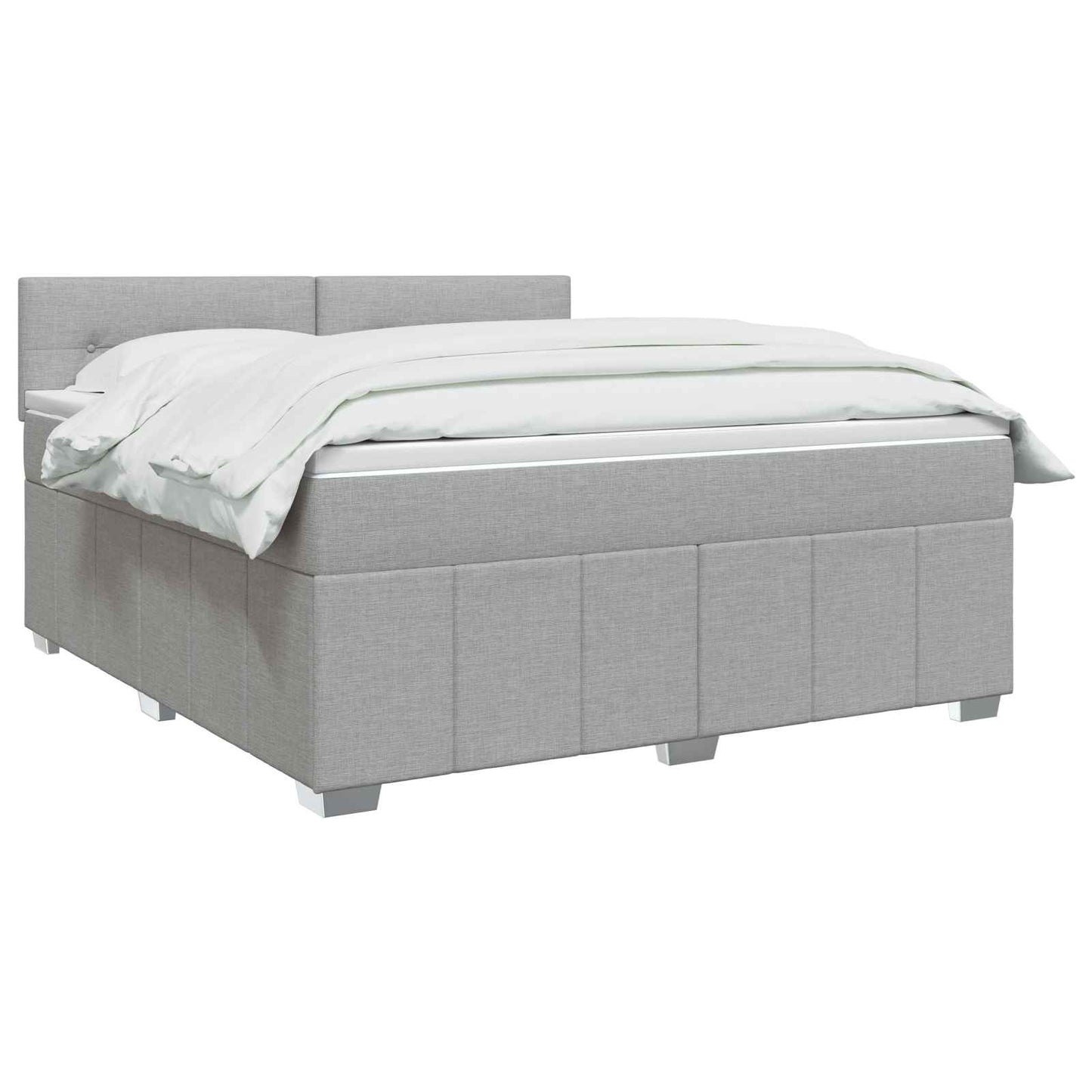 Boxspringbed met matras Lichtgrijs 140 x 190 cm Stof