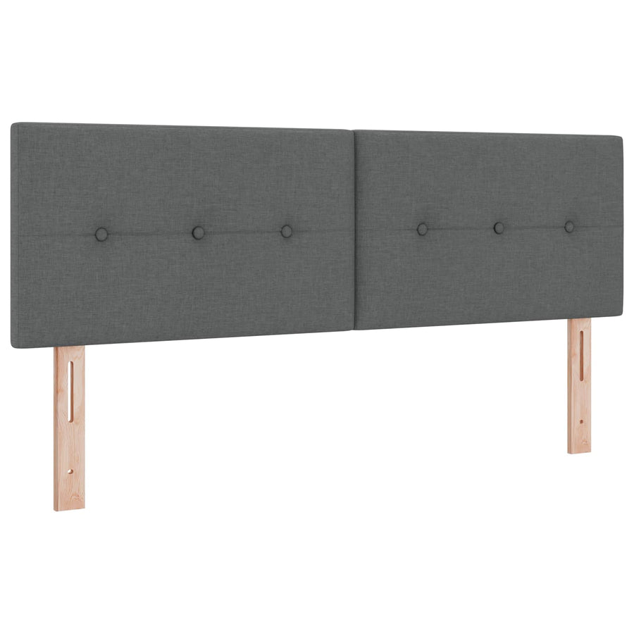 Boxspringbed met matras Donkergrijs 140 x 190 cm Stof