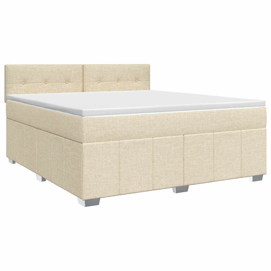 Boxspringbed met matras Crèmekleurig 140 x 190 cm Stof