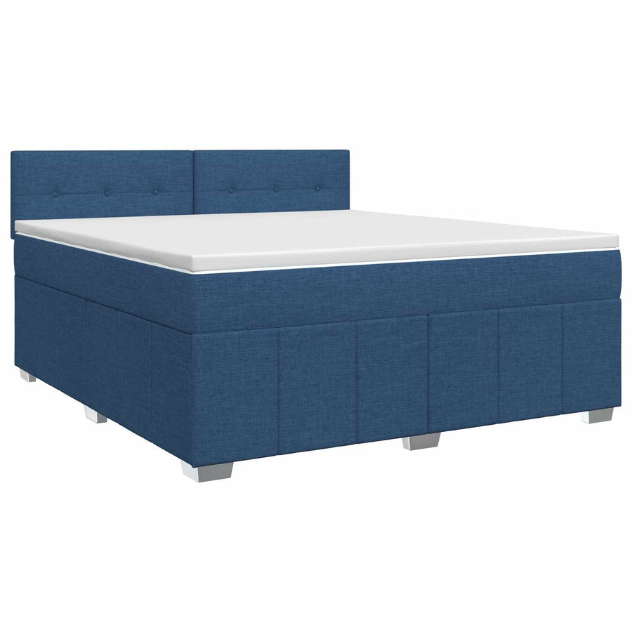 Boxspringbed met matras met hoofdeinde Blauw 140 x 190 cm Stof