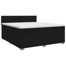 Boxspringbed met matras met hoofdeinde Zwart 140 x 190 cm Stof