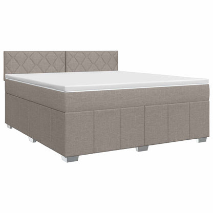 Boxspringbed met matras met hoofdeinde Taupe 140 x 190 cm Stof