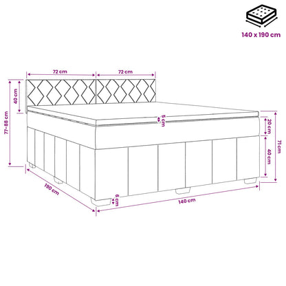 Boxspringbed met matras met hoofdeinde Taupe 140 x 190 cm Stof