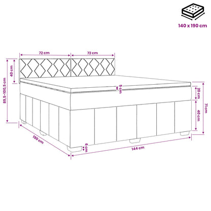 Boxspringbed met matras Crèmekleurig 140 x 190 cm Stof