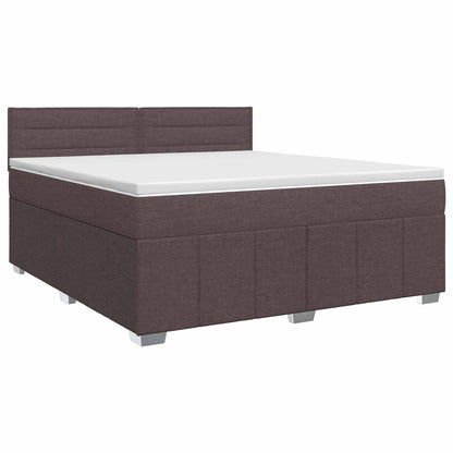 Boxspringbed met matras Donkerbruin 140 x 200 cm Stof