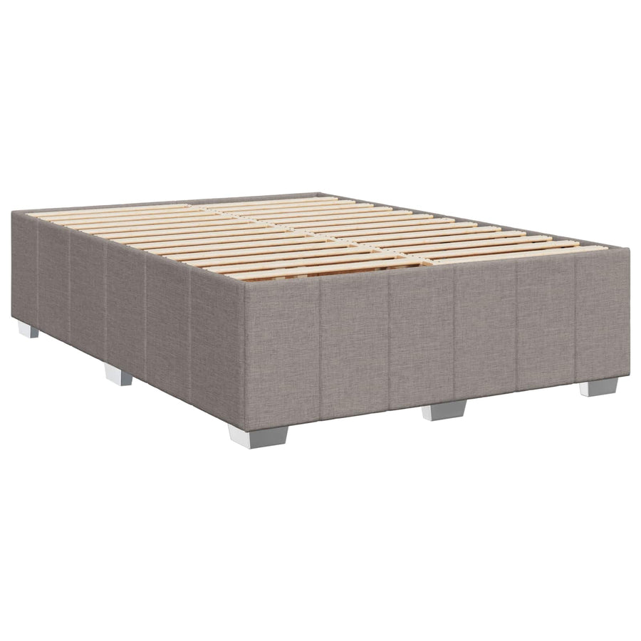 Boxspringbed met matras met hoofdeinde Taupe 140 x 200 cm Stof