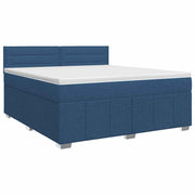 Boxspringbed 140x200 cm blauw met matras en hoofdeinde