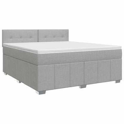 Boxspringbed met matras Lichtgrijs 140 x 200 cm Stof